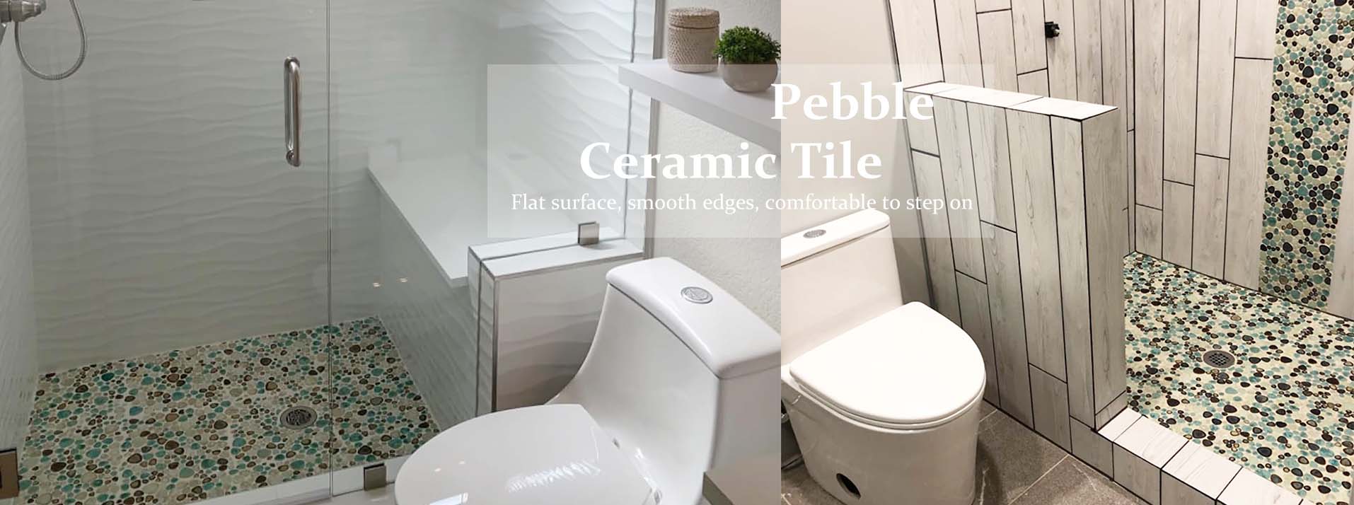 ceramic pebble tile shower wall and floor tile