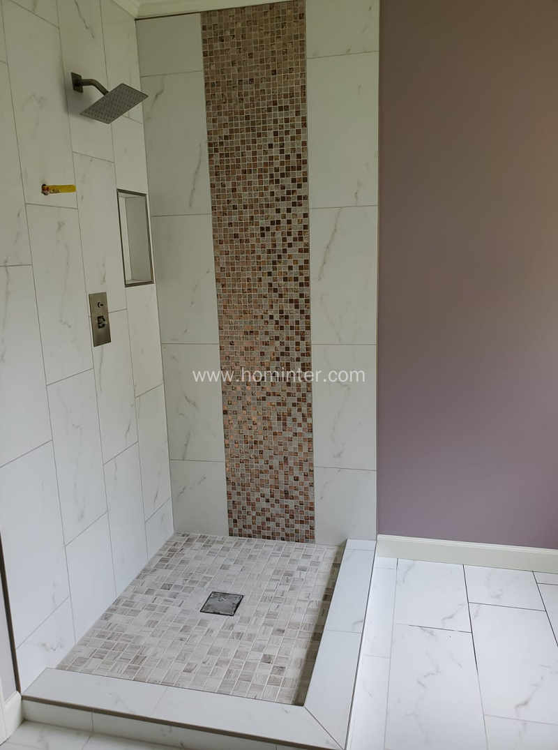 Glass Quartz Mosaic Bathroom Shower Wall Tile