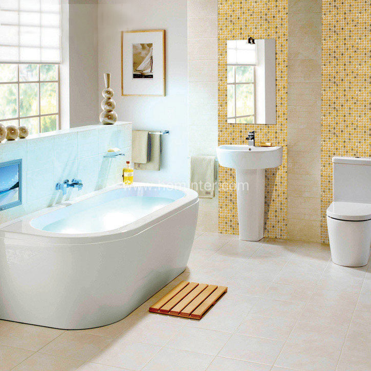 Gold Glass Bathroom Shower Wall Tile