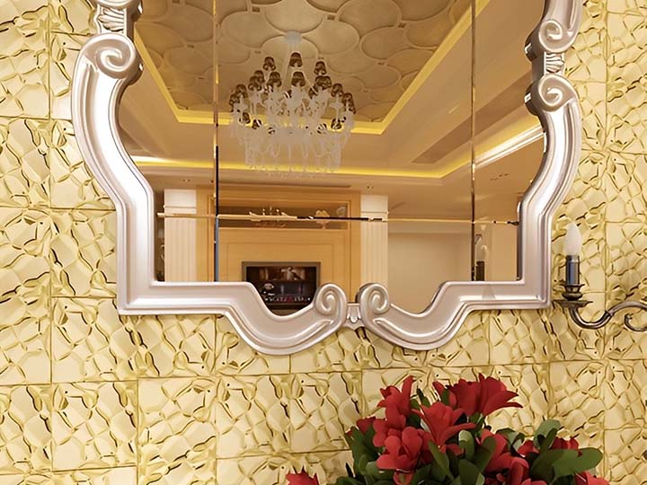 luxury gold stainless steel metal wall tile