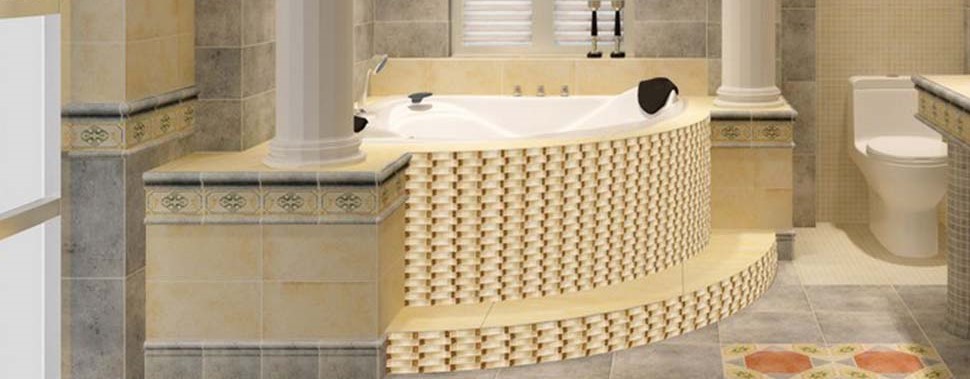 Luxury Gold Bathtub Surround Tile