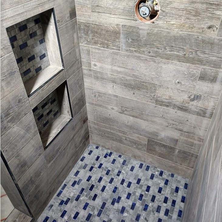 1x2 Subway Tile for Shower Floor & Niche