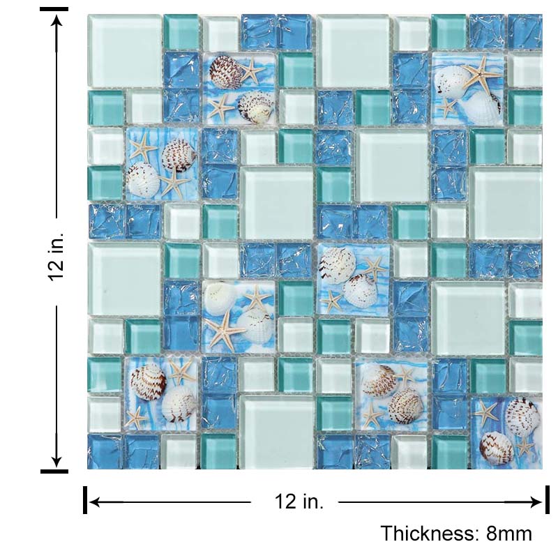Size of blue sky glass tile
