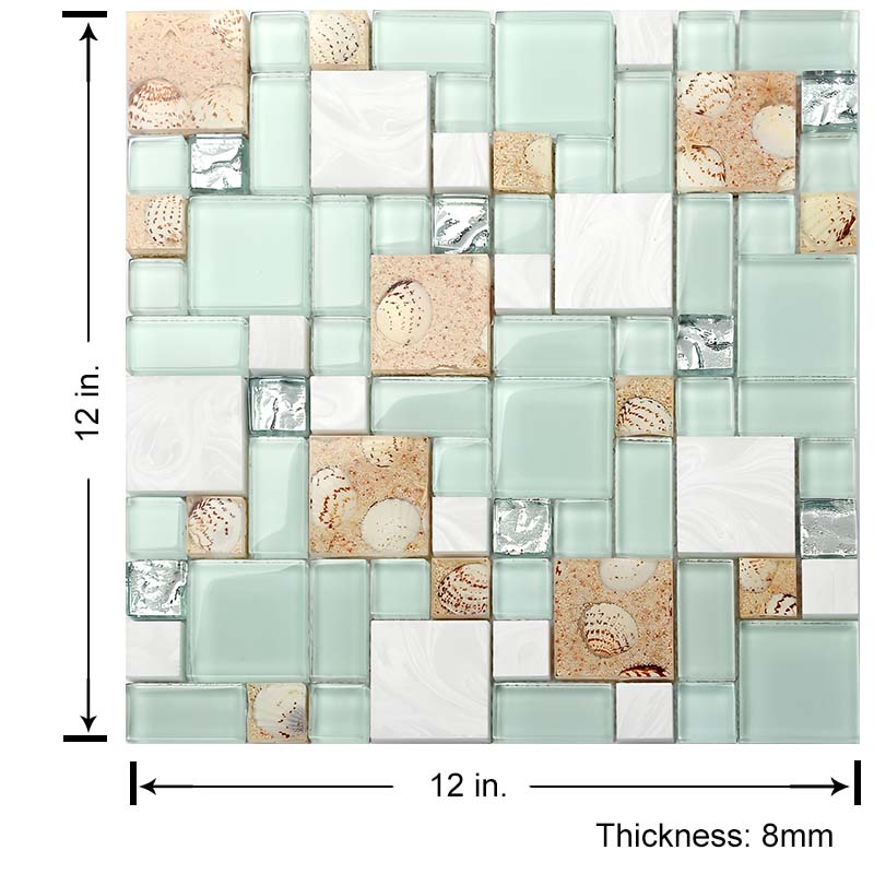Coastal Glass Stone Mosaic Tile