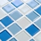 Glass Pool Tile 1x1 Blue White Glossy Mosaic Spa Tiles