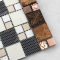 Glass Metal Tile Kitchen Backsplash Brown & Rose Gold Mosaic