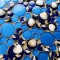 Blue Mosaic Backsplash Resin Glass Conch Penny Round Tile