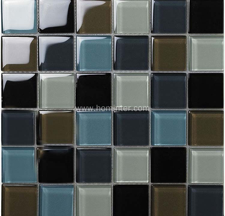 Glass Metal Tile Iridescent White & Silver Mirror Stainless Steel Backsplash  Wall Tiles