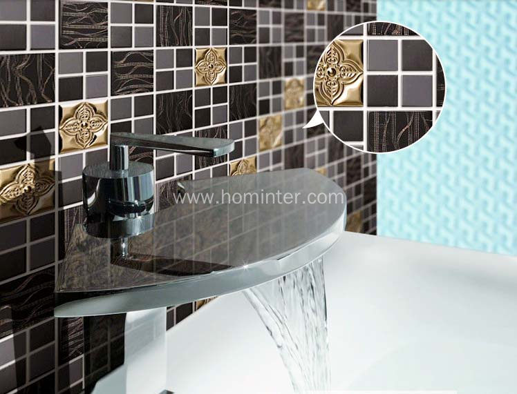 Glass Metal Tile Iridescent White & Silver Mirror Stainless Steel