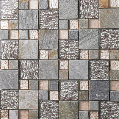 Glass Stone Mosaic Tile Unpolished Bathroom Wall Tiles