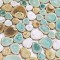 Porcelain Pebble Tile Green Beige White Glaze Smooth Mosaic Floor and Wall Tiles