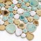Porcelain Pebble Tile Green Beige White Glaze Smooth Mosaic Floor and Wall Tiles