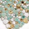 Porcelain Pebble Tile Green Beige White Glaze Smooth Mosaic Floor and Wall Tiles