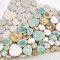 Porcelain Pebble Tile Green Beige White Glaze Smooth Mosaic Floor and Wall Tiles