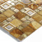 Glass Metal Backsplash Tile Gold Leaf Pattern Mosaic Wall Tiles