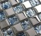 Glossy Glass Tile Silver Blue Mosaic Kitchen Backsplash
