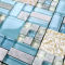 Blue Glass Mix Stone Mosaic Backsplash Bathroom Wall Tiles