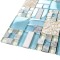Blue Glass Mix Stone Mosaic Backsplash Bathroom Wall Tiles