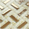 Basket Weave Gold and White Glass Mosaic Wall Tile