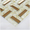 Basket Weave Gold and White Glass Mosaic Wall Tile