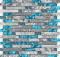 Gray and Teal Backsplash Tile Striped Marble & Glass Mosaic