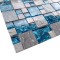 Gray and Teal Backsplash Tile Mixed Stone & Glass Mosaic