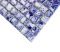 Porcelain Mosaic Squares Blue and White Tile Random Floral Pattern