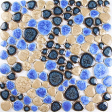 Porcelain Mosaic Floor and Wall Tile Glazed Hear-Shaped Pebble Pool Tile