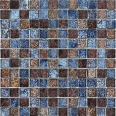 Glass Mosaic Tile Blacksplash Brown Blue Floor and Wall Tiles