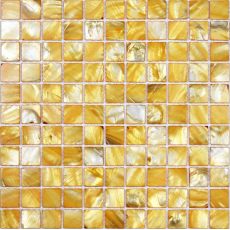 Mother of Pearl Backsplash Tile Stained Gold Shell Mosaic Wall Tiles