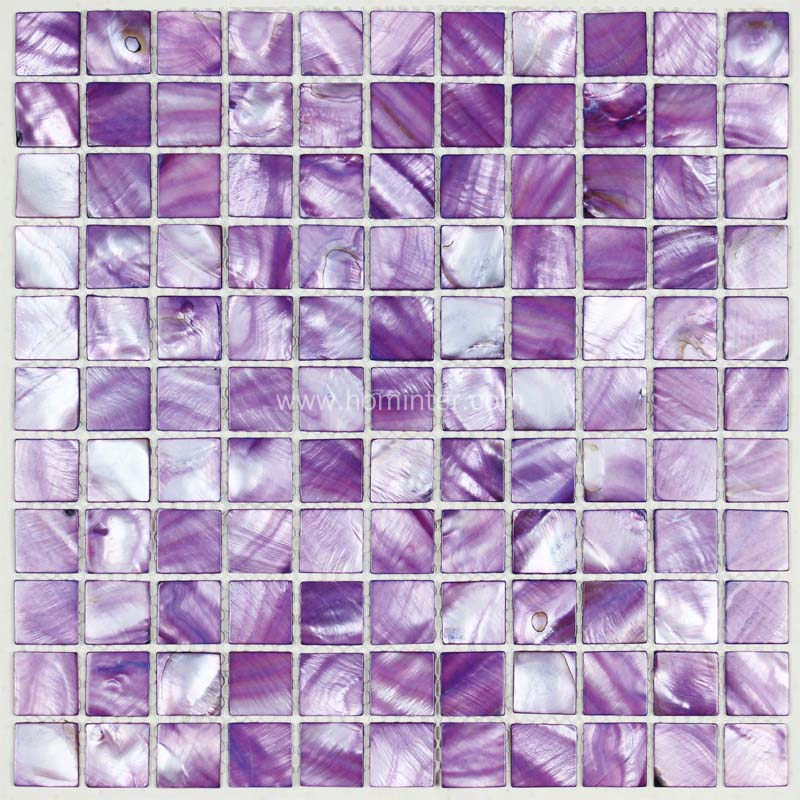 Mother Of Pearl Polished Scallop Iridescent Shell Mosaic, 12x12x5/64