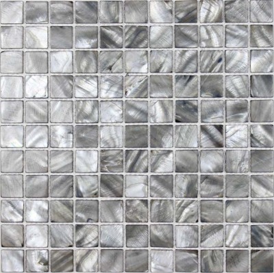 Mother of Pearl Backsplash Stained Gray Shell Mosaic Wall Tile