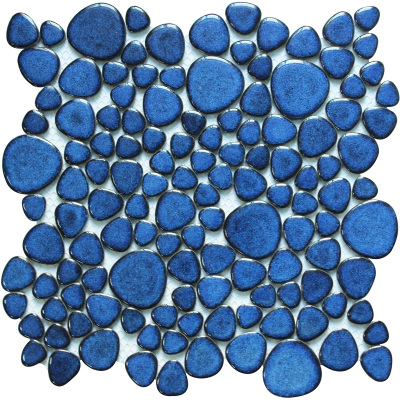 Glazed Porcelain Pool Tile Mosaic Pebbles Blue Ceramic Wall Tiles