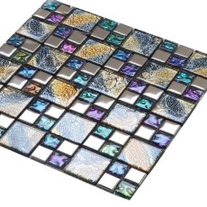 Multicolor Glass Mosaic Tiles Rainbow Versaille Pattern Backsplash & Wall Tile