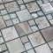 Glass Metal Tile Backsplash Gray Copper Brushed Aluminum Mosaic