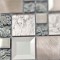 Glass Metal Tile Kitchen Backsplash Brushed Aluminum Mosaic Wall Tiles