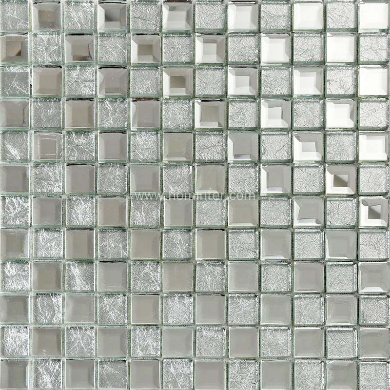 Silver Glass Tile 5 Faces Mirror Mosaic Wall Decor Tiles