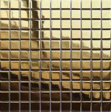 Gold Porcelain Tile Glossy Glazed Square Mosaic Floor & Wall Tiles