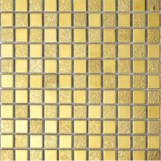 Glossy Glass Tile White Gold Mosaic Wall Backsplash Tiles