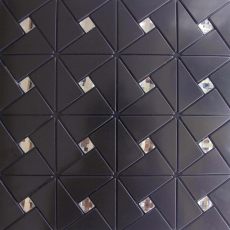 Peel and Stick Backsplash Tile Pinwheel Black Self-Adhesive Mosaic