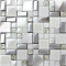 Glass Metal Mosaic Backsplash Tile Brushed Aluminum Accent Tiles