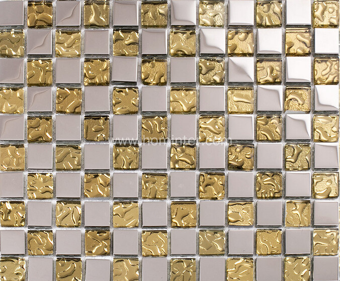 TST Mosaic Collages Golden Auspicious Clouds Curve Wall Backsplash