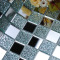 Glossy Glass Tile Mosaic Squares Silver Mirror Backsplash Wall Tiles