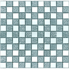 Glossy Glass Tile Mosaic Squares Silver Mirror Backsplash Wall Tiles