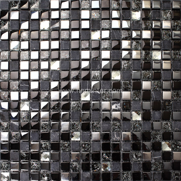 black mosaic tiles texture