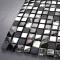 Glass and Stone Mosaic Black Silver Crystal Rhinestone Backsplash Tile