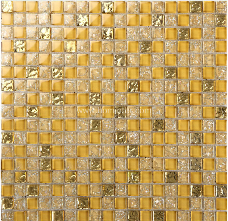 Glass mirror mosaic tile sheets gold mosaic bathroom shower wall tiles  design