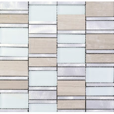 Stone and Glass Tile Brushed Aluminum Silver Metal Wall Tiles