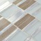 Stone and Glass Tile Brushed Aluminum Silver Metal Wall Tiles