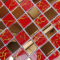 Red Squares Mirror Glass Tile Glossy Mosaic Bathroom Wall Tiles